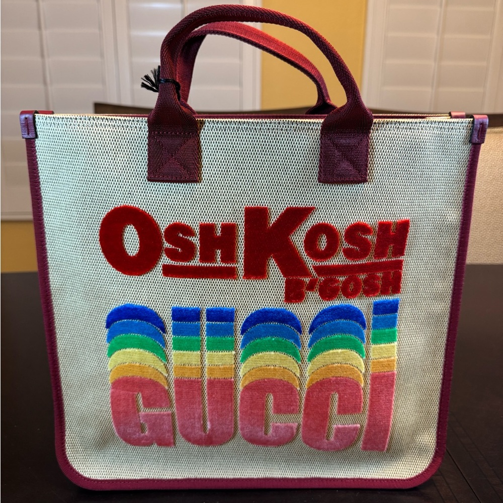 New Authentic Gucci Logo Multicolor Tote Bag - Picture 2 of 11
